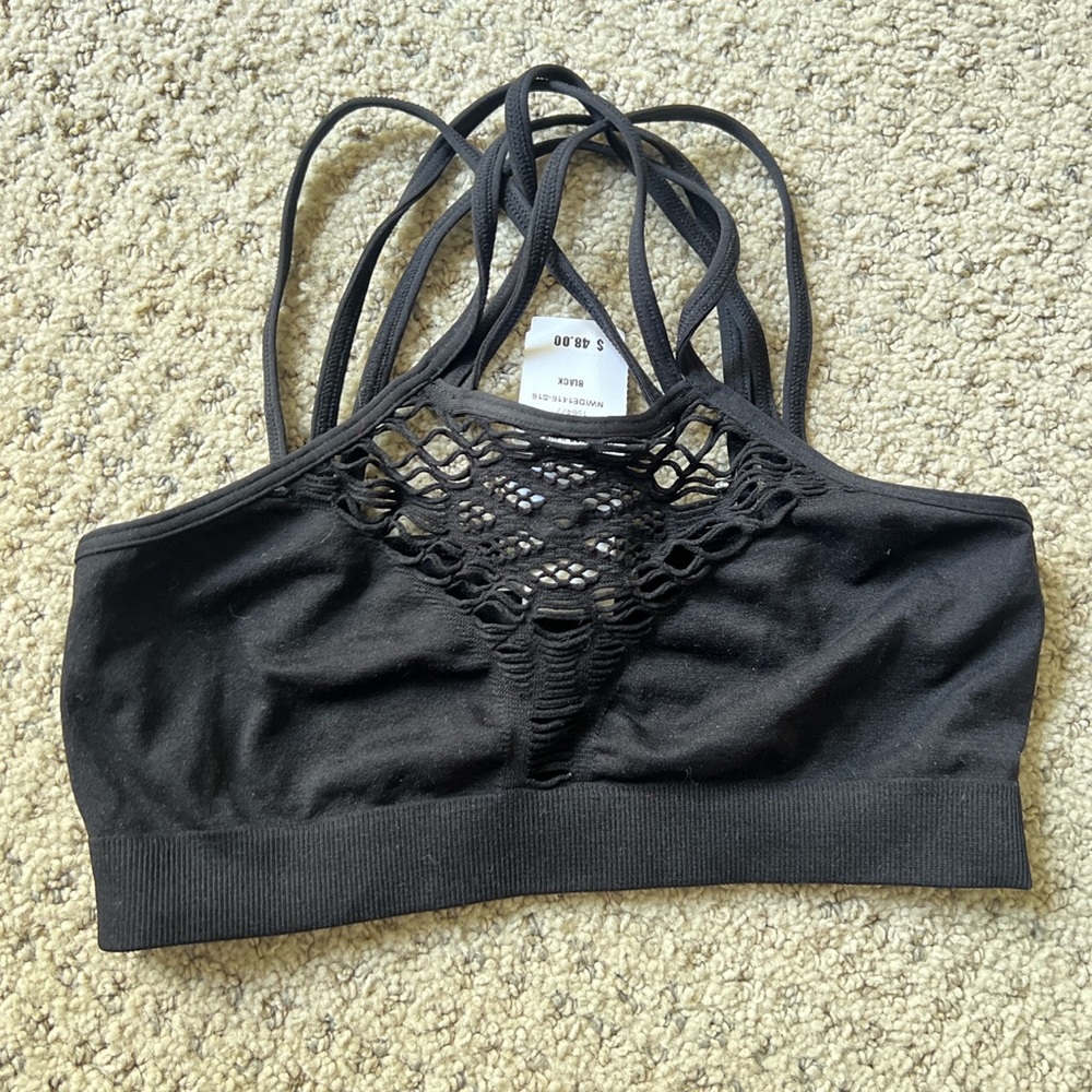 Black strappy bra